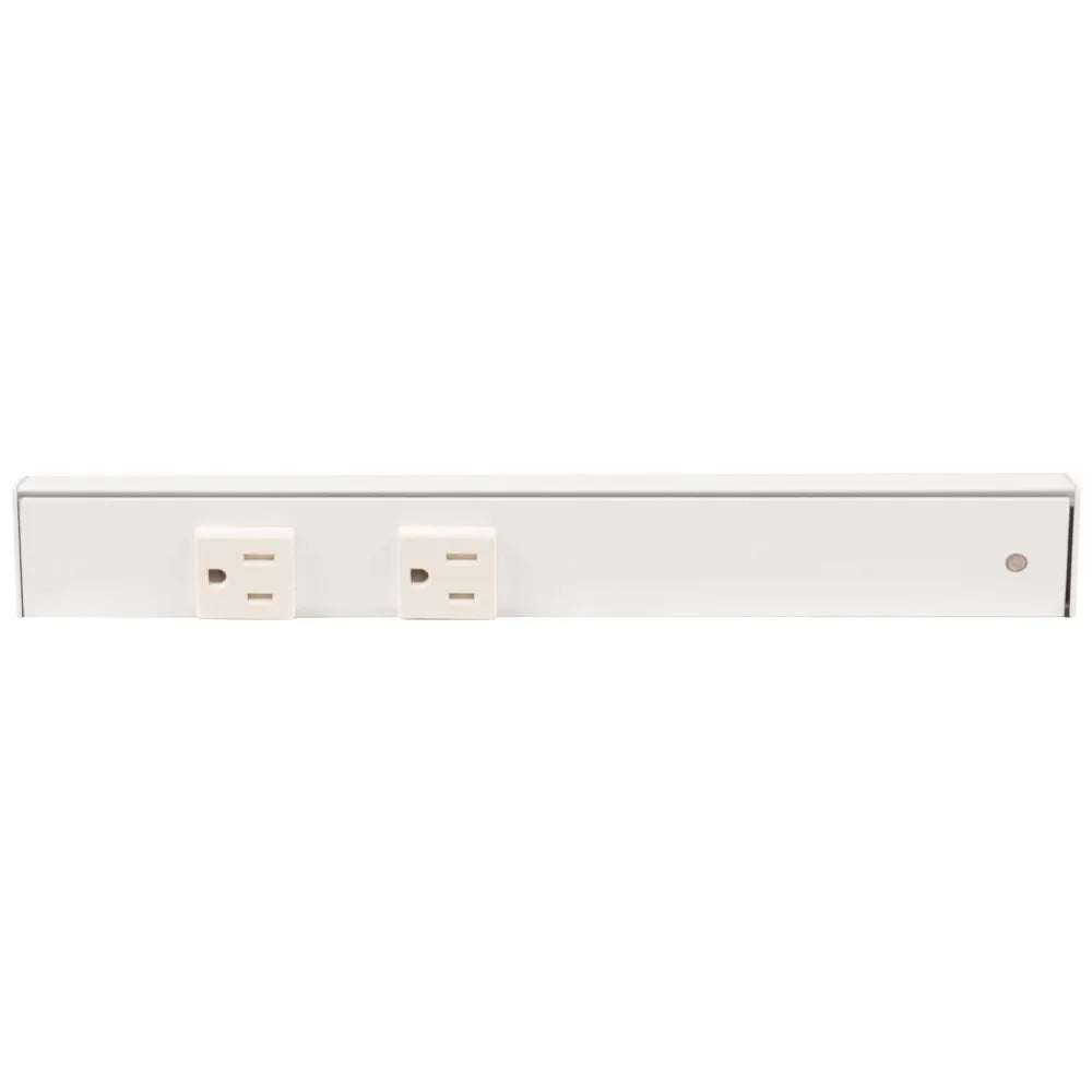 Slim Angle Under Cabinet Outlet Power Strip | White Finish