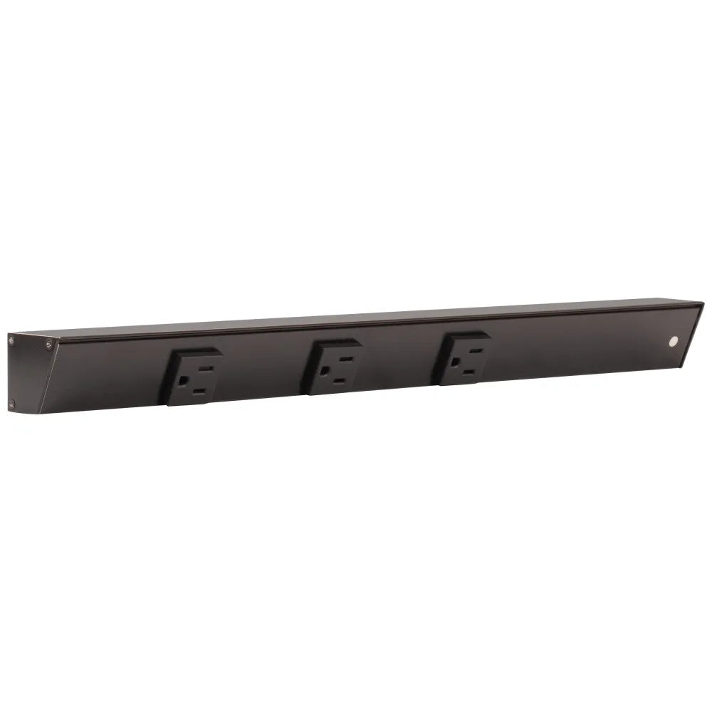 Slim Angle Under Cabinet Outlet Power Strip | Black Finish