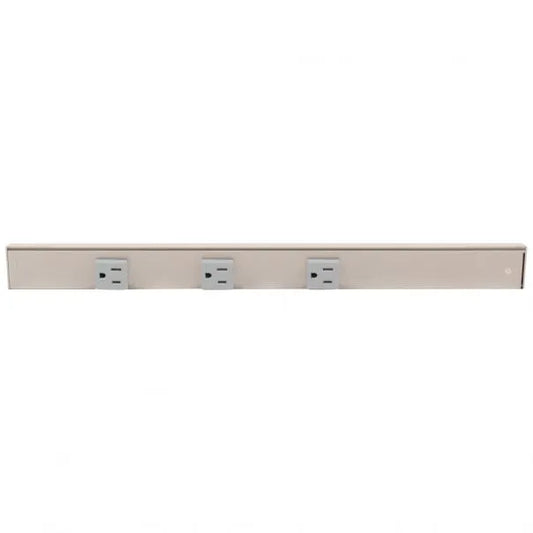 Slim Angle Under Cabinet Outlet Power Strip | Satin Nickel Finish