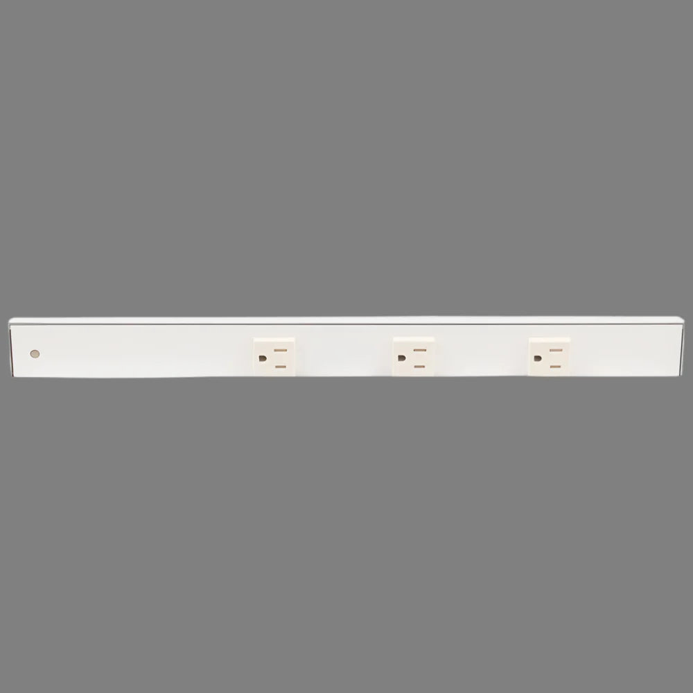 Slim Angle Under Cabinet Outlet Power Strip | White Finish