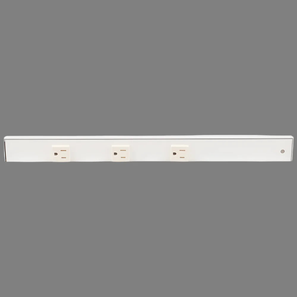 Slim Angle Under Cabinet Outlet Power Strip | White Finish