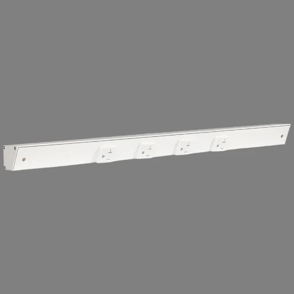 Slim Angle Under Cabinet Outlet Power Strip | White Finish