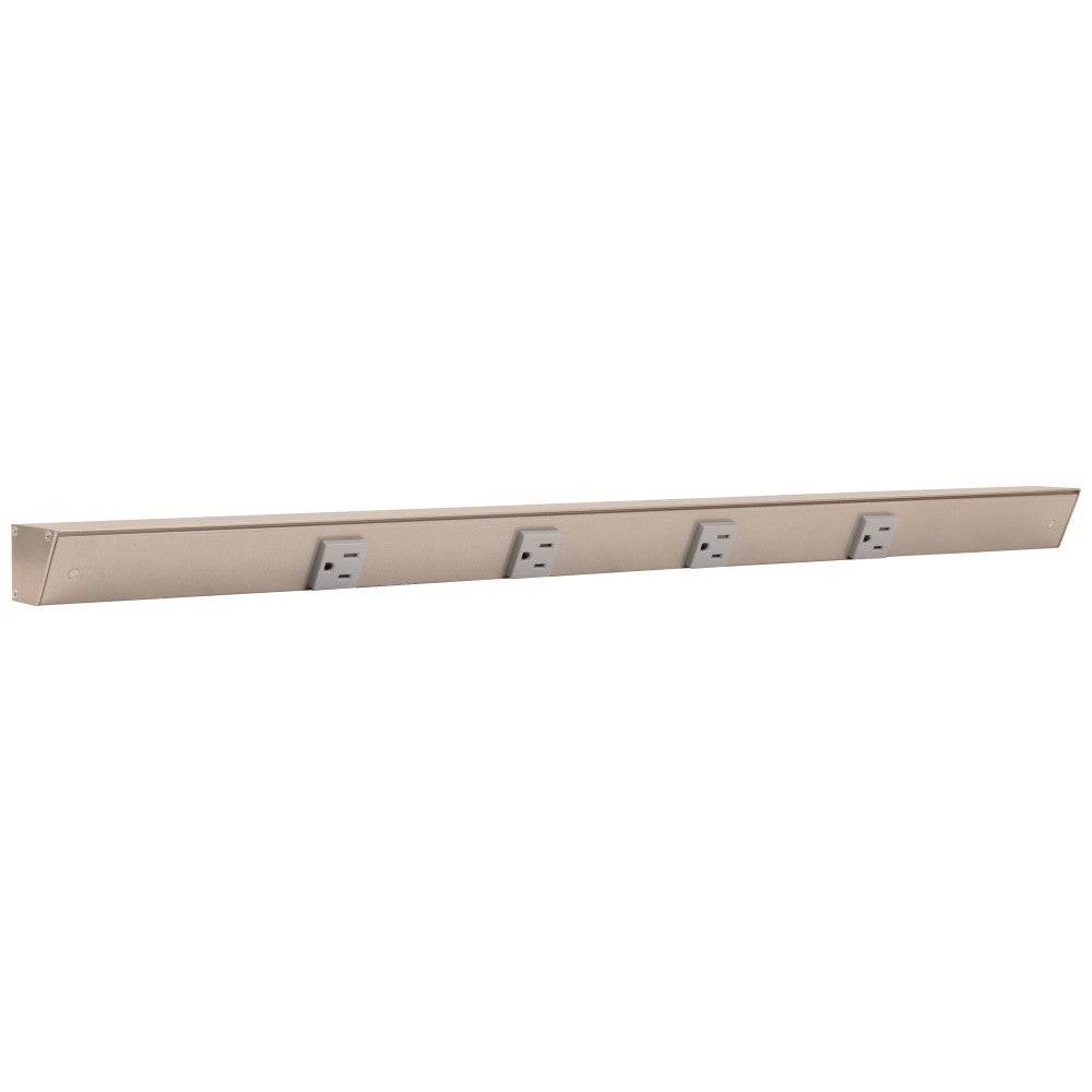 Slim Angle Under Cabinet Outlet Power Strip | Satin Nickel Finish