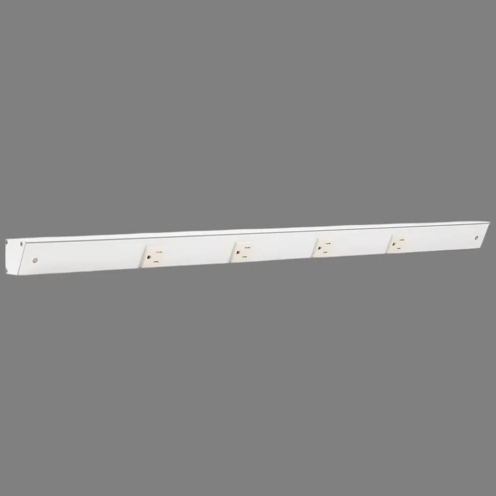 Slim Angle Under Cabinet Outlet Power Strip | White Finish