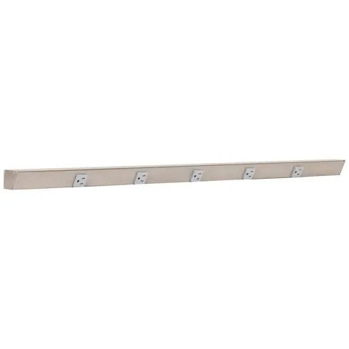 Slim Angle Under Cabinet Outlet Power Strip | Satin Nickel Finish