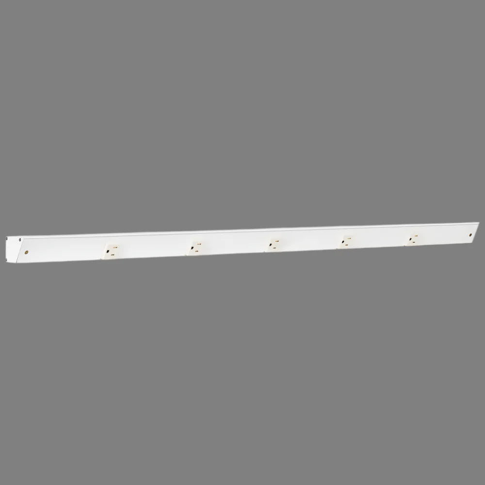 Slim Angle Under Cabinet Outlet Power Strip | White Finish