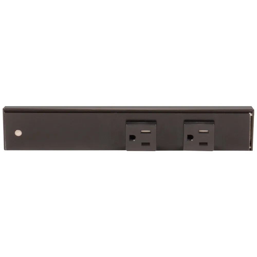 9" Slim Angle Under Cabinet Two Outlet Power Strip