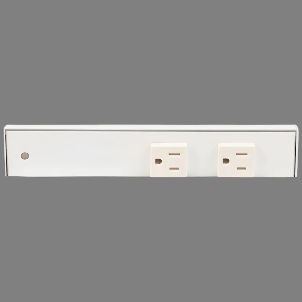 Slim Angle Under Cabinet Outlet Power Strip | White Finish