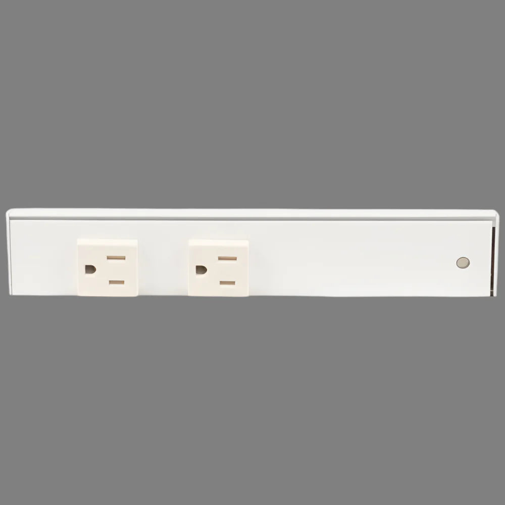Slim Angle Under Cabinet Outlet Power Strip | White Finish