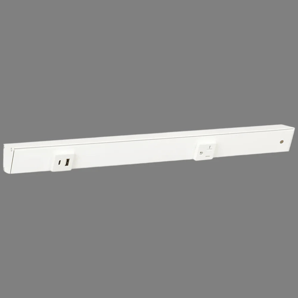Under Cabinet Power Strip with USB Port & Outlets | White Finish