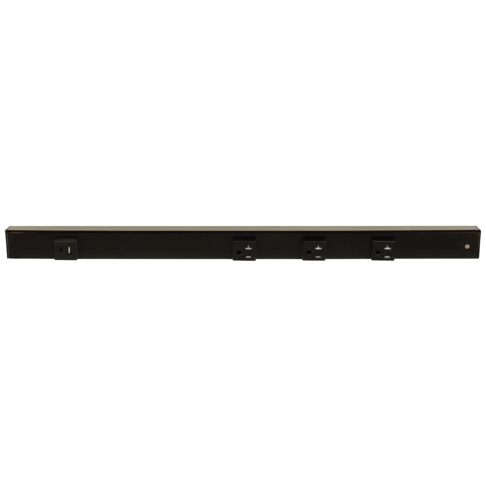 Under Cabinet Power Strip with USB Port & Outlets | Black Finish