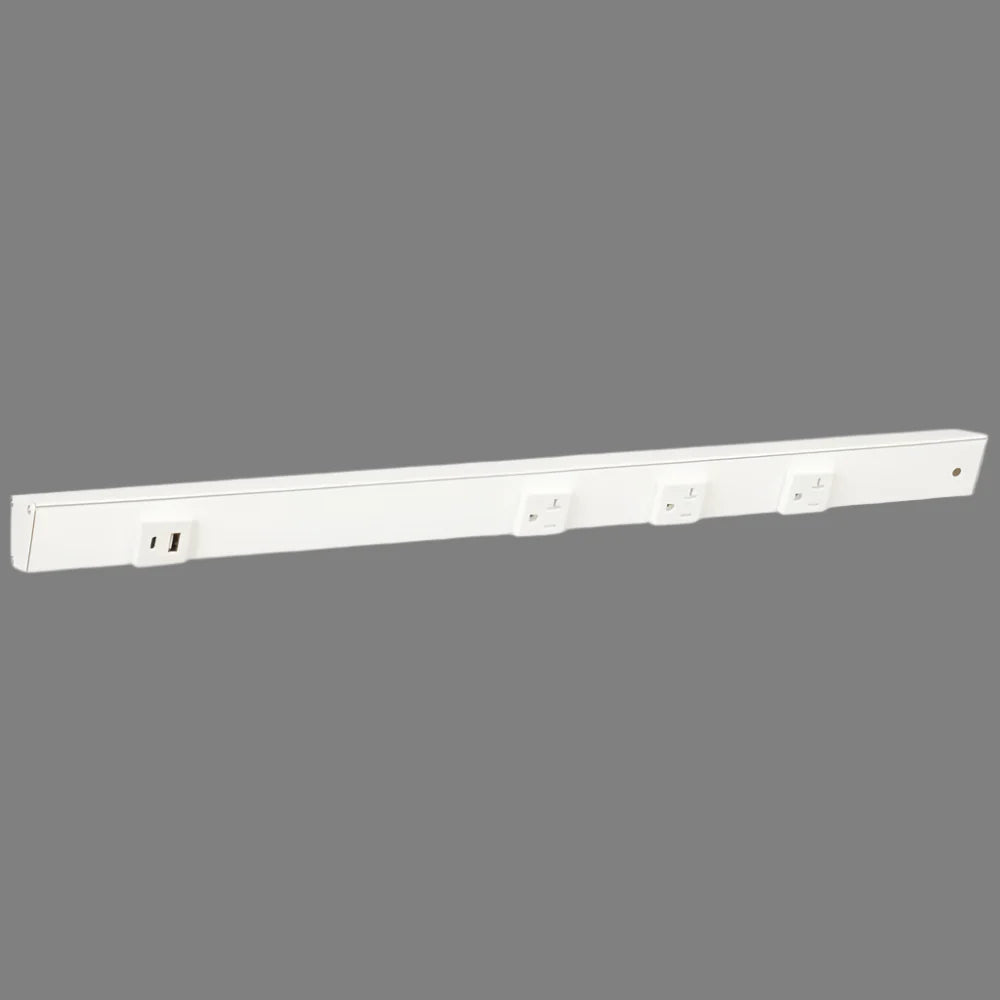 Under Cabinet Power Strip with USB Port & Outlets | White Finish