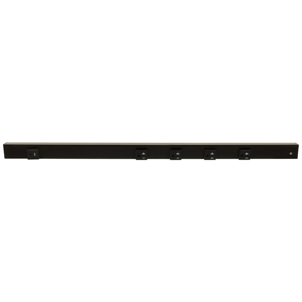 Under Cabinet Power Strip with USB Port & Outlets | Black Finish
