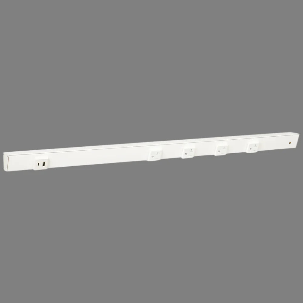 Under Cabinet Power Strip with USB Port & Outlets | White Finish