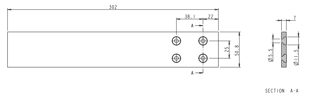 12" Straight Countertop Support