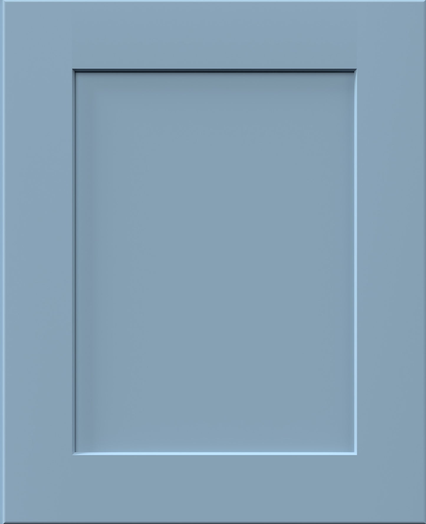Fabuwood Galaxy Ocean Blue Small Sample Door- Shaker, light blue cabinet color.