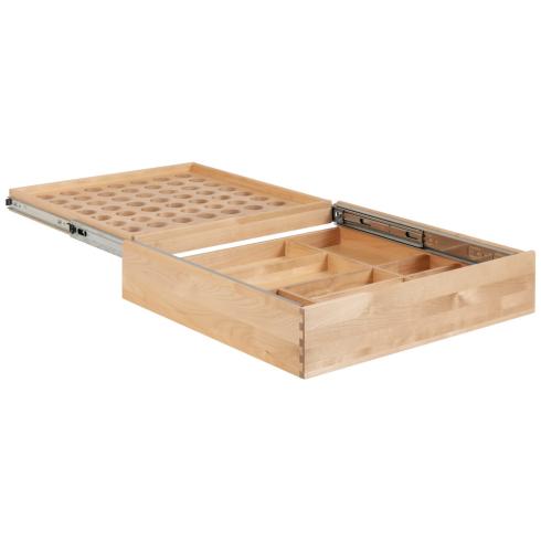 21" double coffee drawer for K-cups and Nespresso Pods