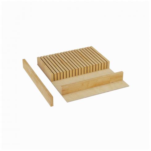 Knife block organizer to be inserted into drawer. KO18-B21. Trimmable