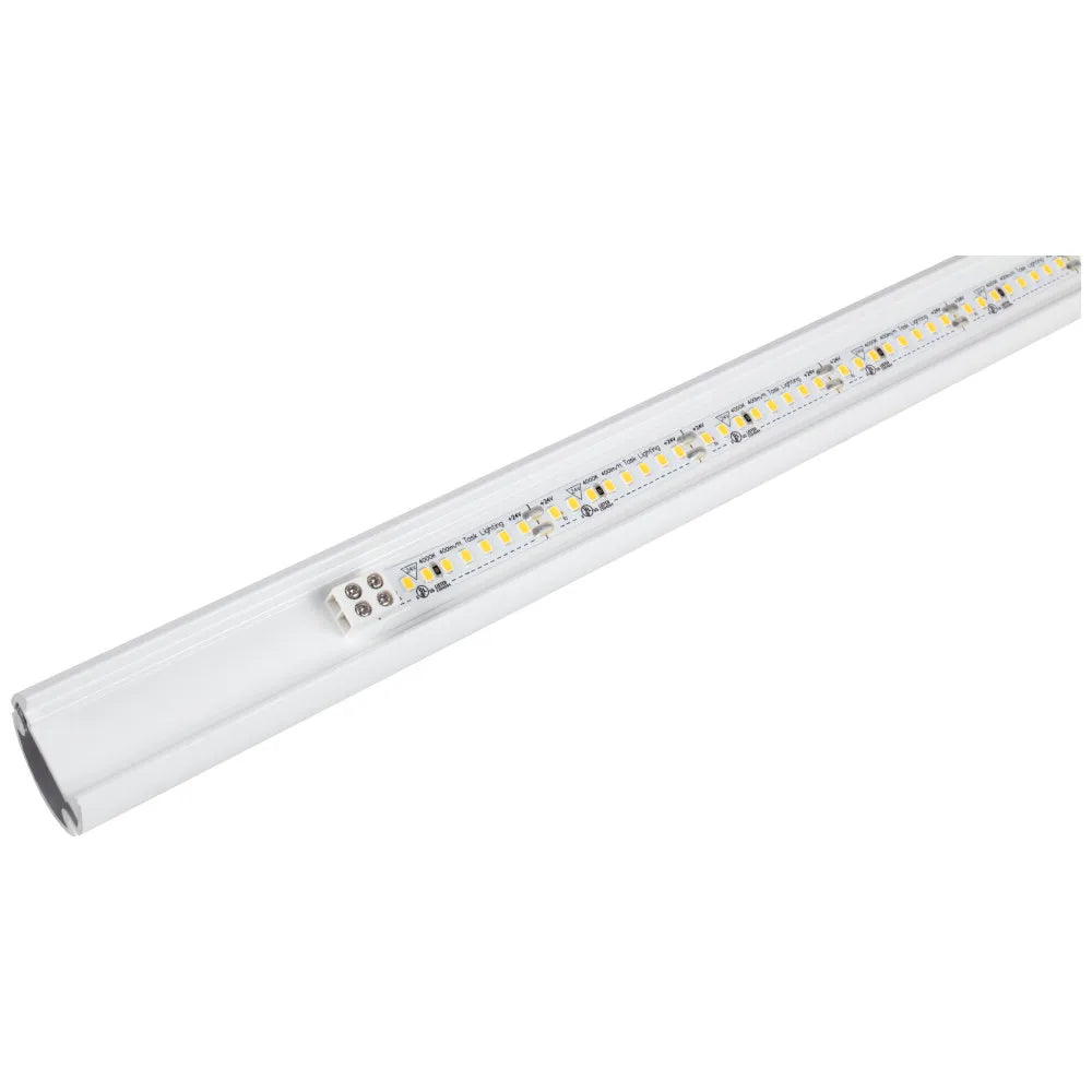 Closet Rod with Integrated LED Light in White