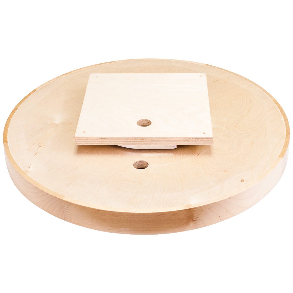 24" Round Lazy Susan With Pre-Installed 7" Cast Aluminum Swivel