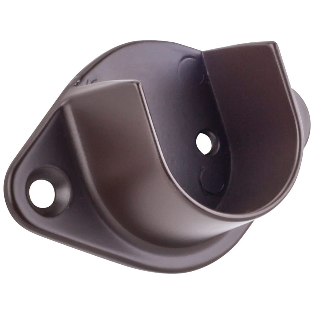 Dark Bronze Open Screw-In Mounting Bracket for 1" Round Closet Rods