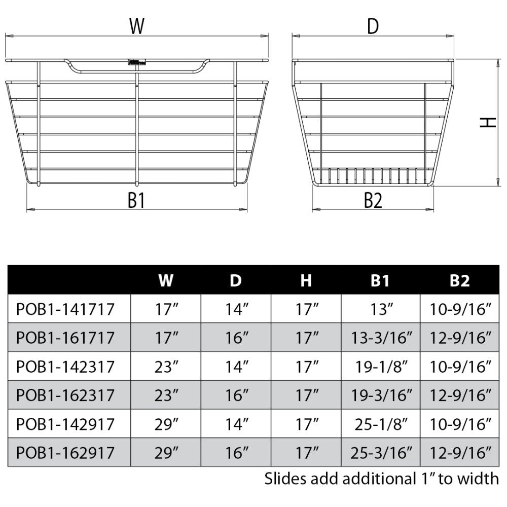 17" Deep Closet Pullout Basket