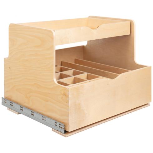 27" Wood Double Drawer Bottle Rollout