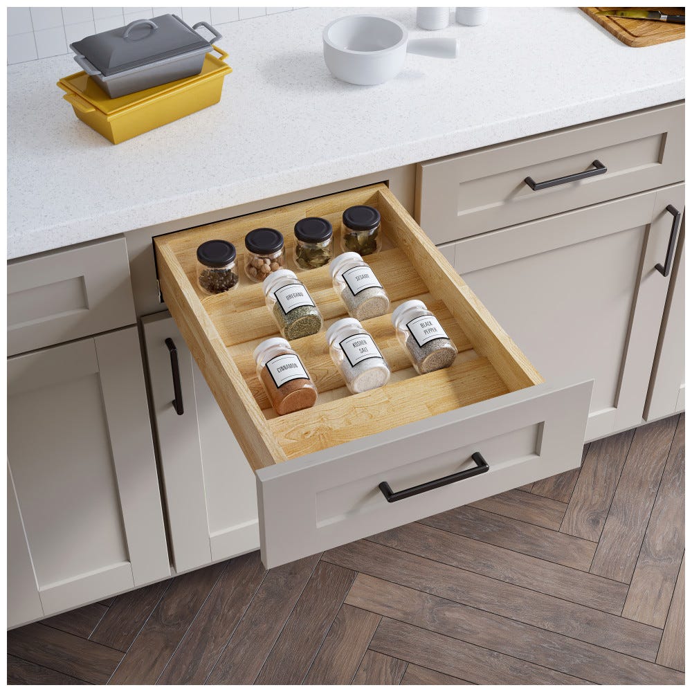 spice tray drawer insert for a 18" cabinet or smaller/ larger. SPO15-B18