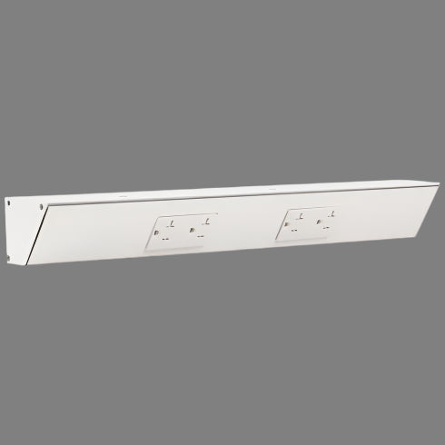 Tamper Resistant Angle Under Cabinet Outlet Power Strip | White Finish