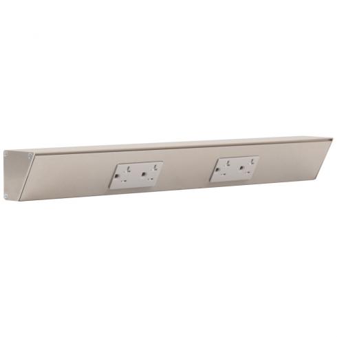Tamper Resistant Angle Under Cabinet Outlet Power Strip | Satin Nickel Finish