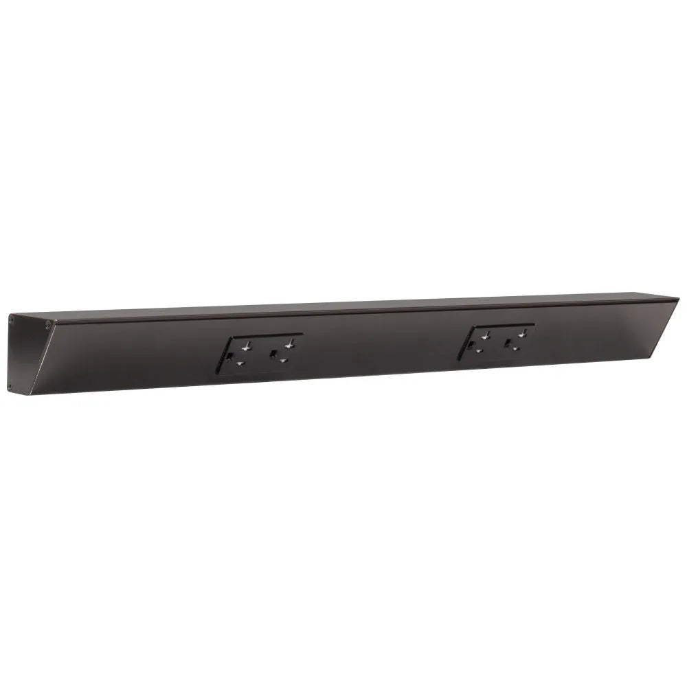 Tamper Resistant Angle Under Cabinet Outlet Power Strip | Black Finish