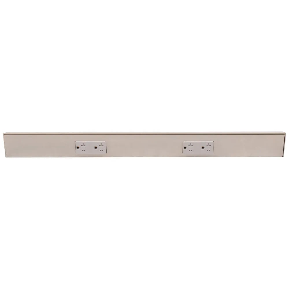 Tamper Resistant Angle Under Cabinet Outlet Power Strip | Satin Nickel Finish