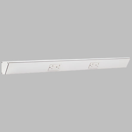 Tamper Resistant Angle Under Cabinet Outlet Power Strip | White Finish
