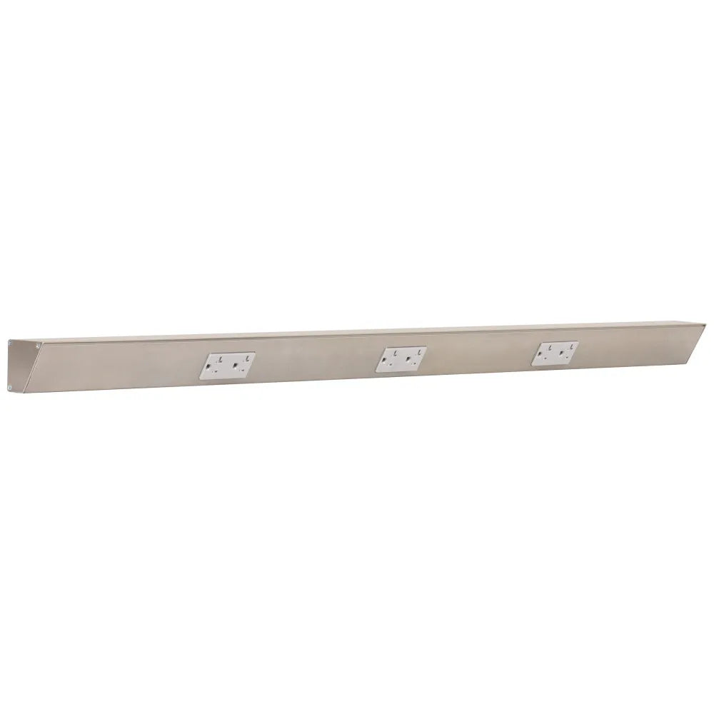 Tamper Resistant Angle Under Cabinet Outlet Power Strip | Satin Nickel Finish