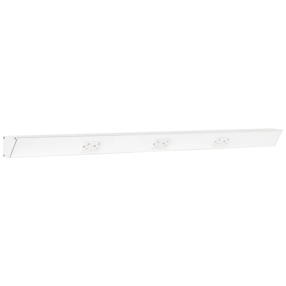 Tamper Resistant Angle Under Cabinet Outlet Power Strip | White Finish