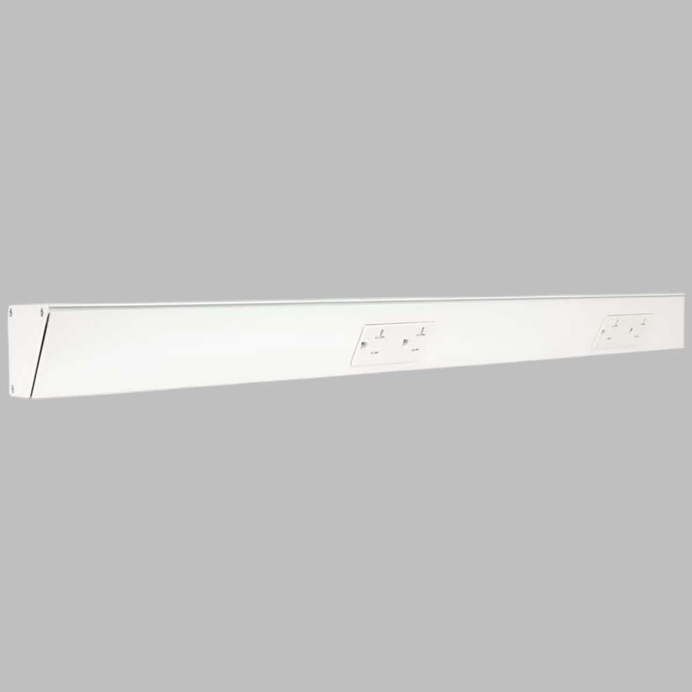 Tamper Resistant Angle Under Cabinet Outlet Power Strip | White Finish