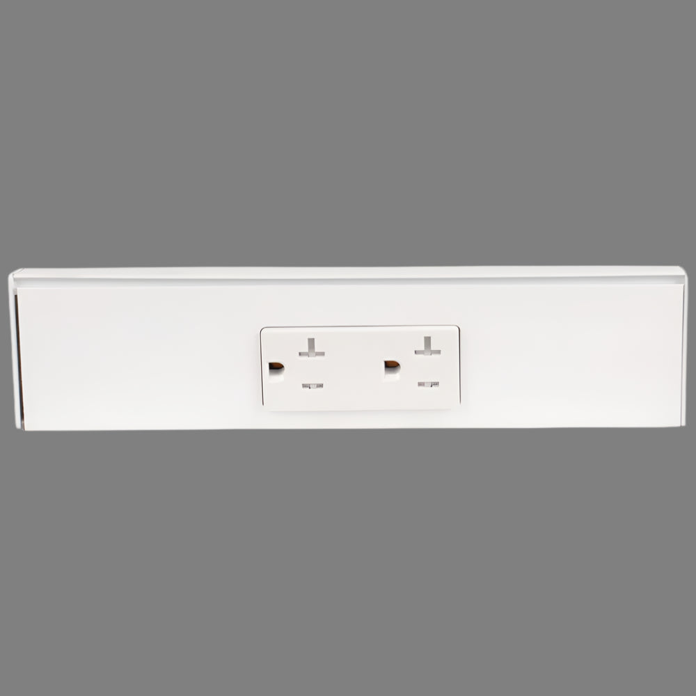 Tamper Resistant Angle Under Cabinet Outlet Power Strip | White Finish