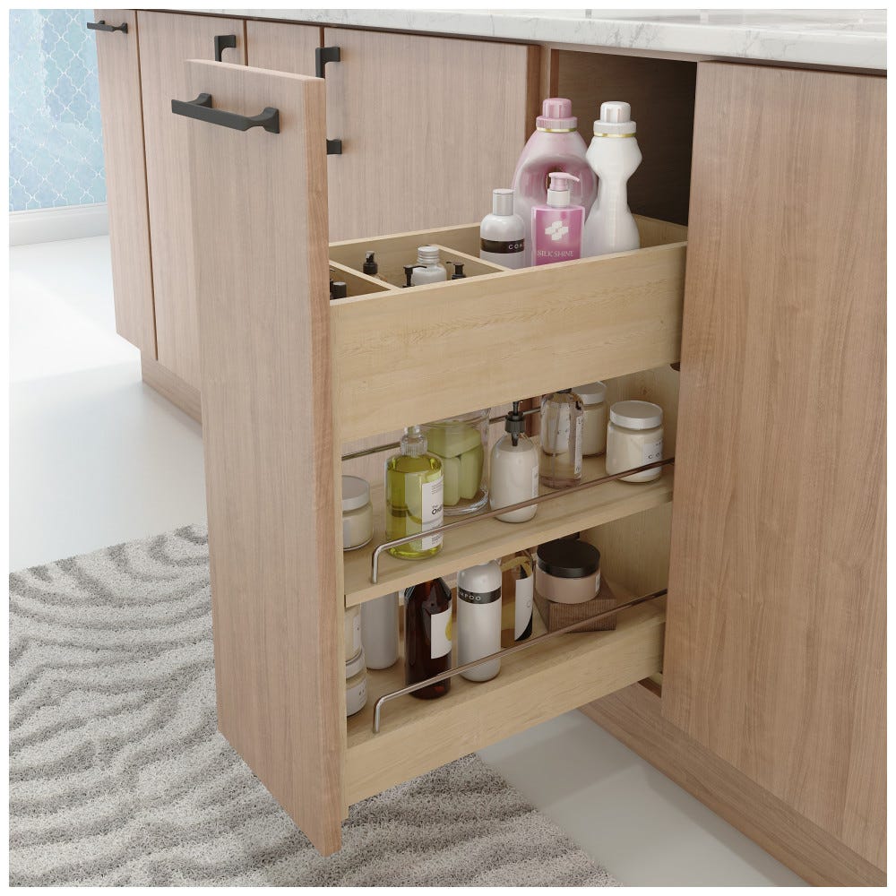 vanity pullout organizer for 12" cabinet in bathroom vanity