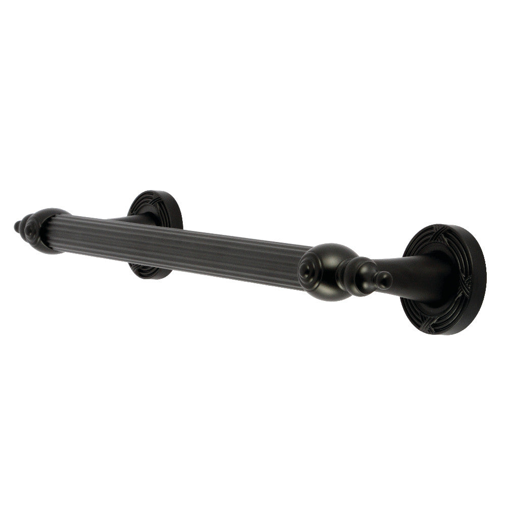 Templeton 12" Brass Decorative Grab Bar in Matte Black