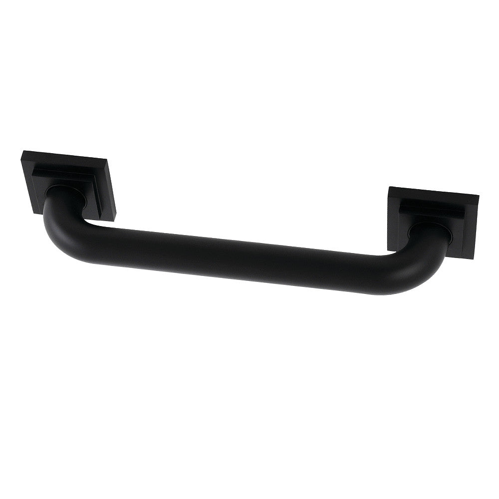 Claremont 12" Brass Decorative Grab Bar in Matte Black