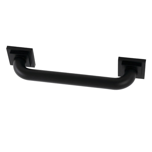 Claremont 12" Brass Decorative Grab Bar in Matte Black
