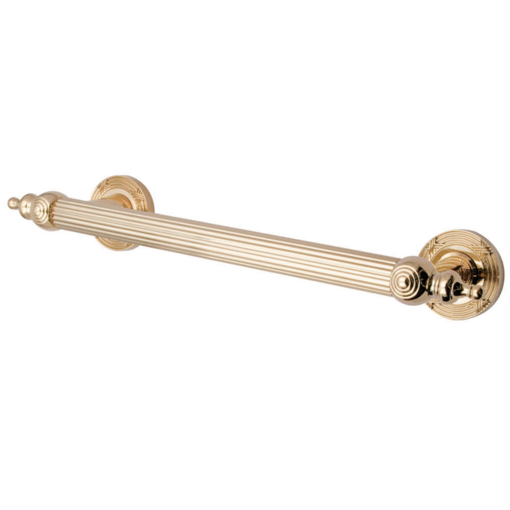 Templeton 12" Brass Decorative Grab Bar in Polished Brass