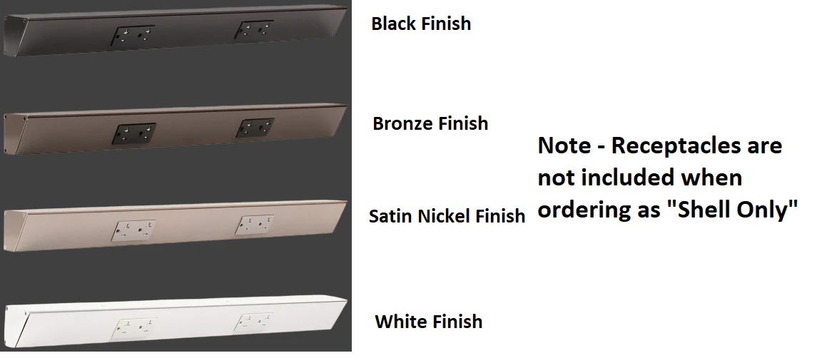 Blank Under Cabinet Power Strip - Shell Only