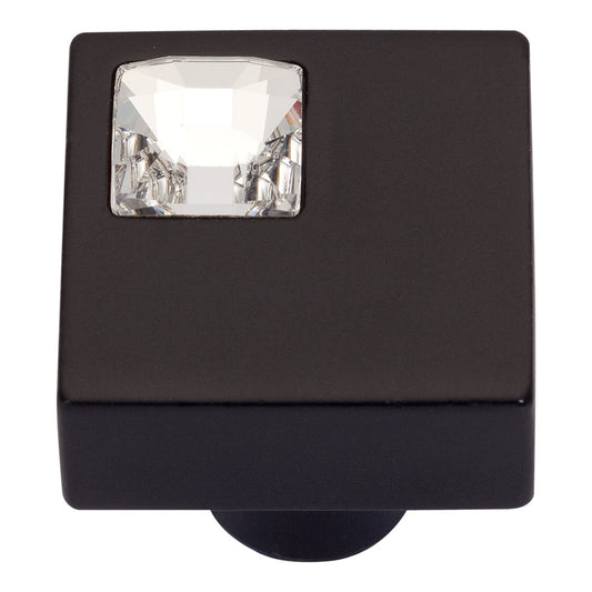 Off Center Swarovski Crystal Square Knob-DirectCabinets.com