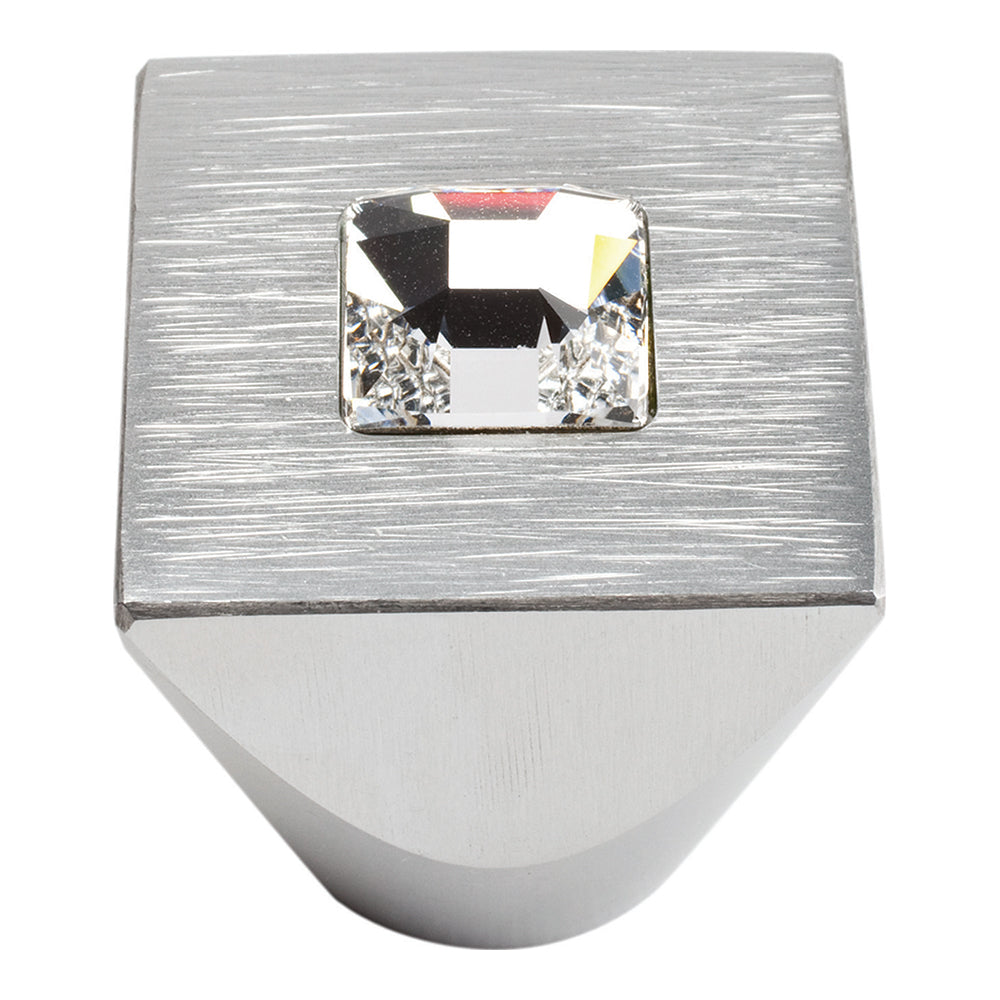Centered Swarovski Crystal Square Knob-DirectCabinets.com