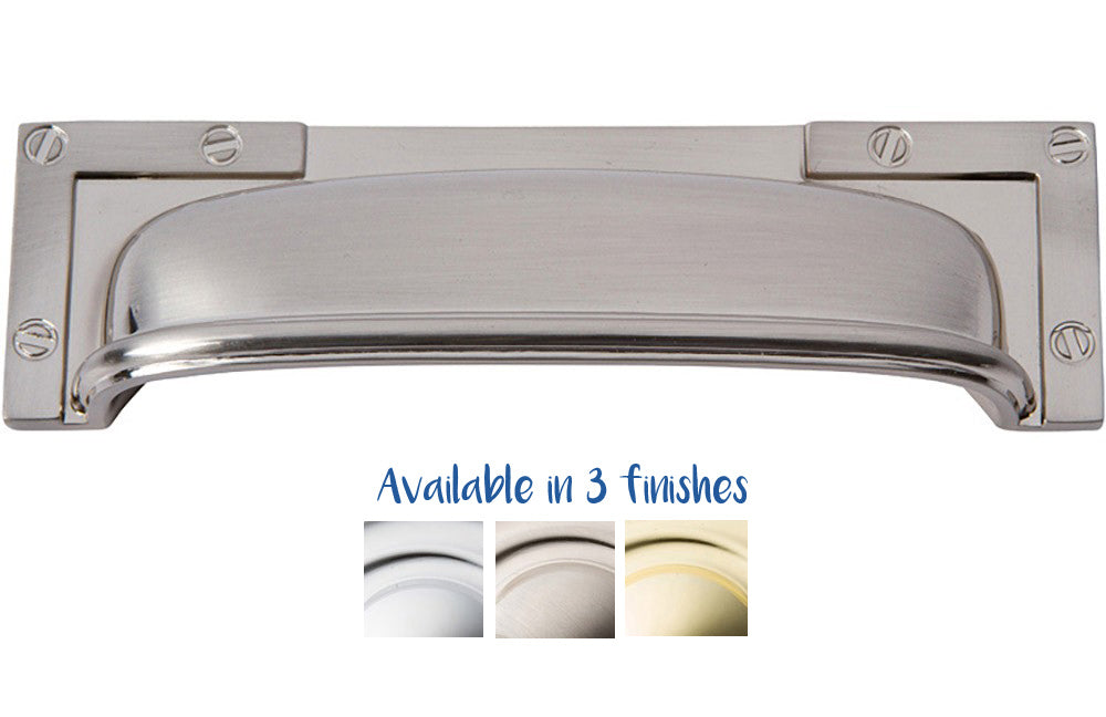 Atlas Campaign L-Bracket Cup Pull 3 3/4 Inch-DirectCabinets.com