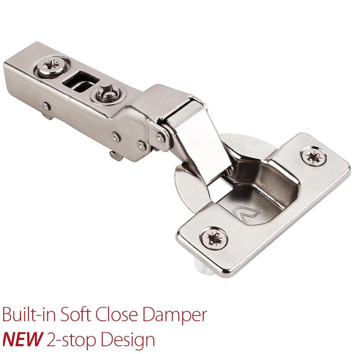 Hardware Resources 110 Degree 9 mm Crank Cam Adjustable Heavy Duty Soft-close Hinge with Press-in 8 mm Dowels-DirectCabinets.com