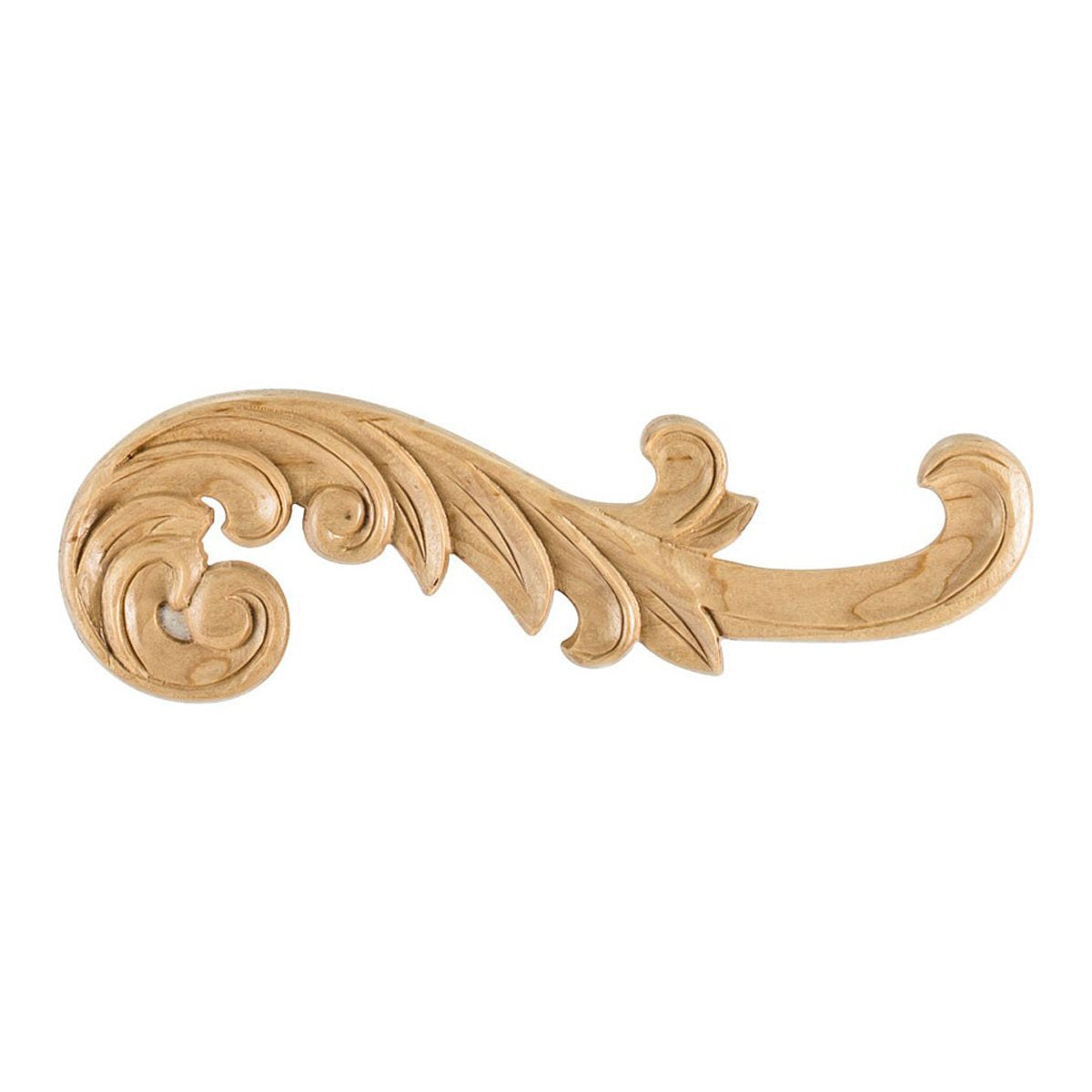 Hardware Resources Hard Maple Curved Acanthus Applique-DirectCabinets.com