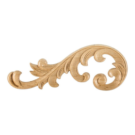 Hardware Resources 10-5/8" x 1/4" x 4" Hard Maple Acanthus Applique-DirectCabinets.com