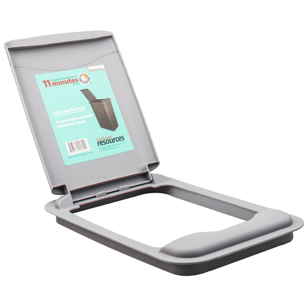 Hardware Resources Gray Lid for 35 Quart Plastic Waste Container-DirectCabinets.com